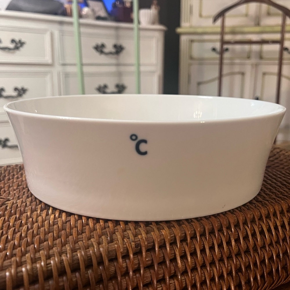 Vintage white glazed ceramic bowl Celsius (°C), for Swedish brand Rörstrand.